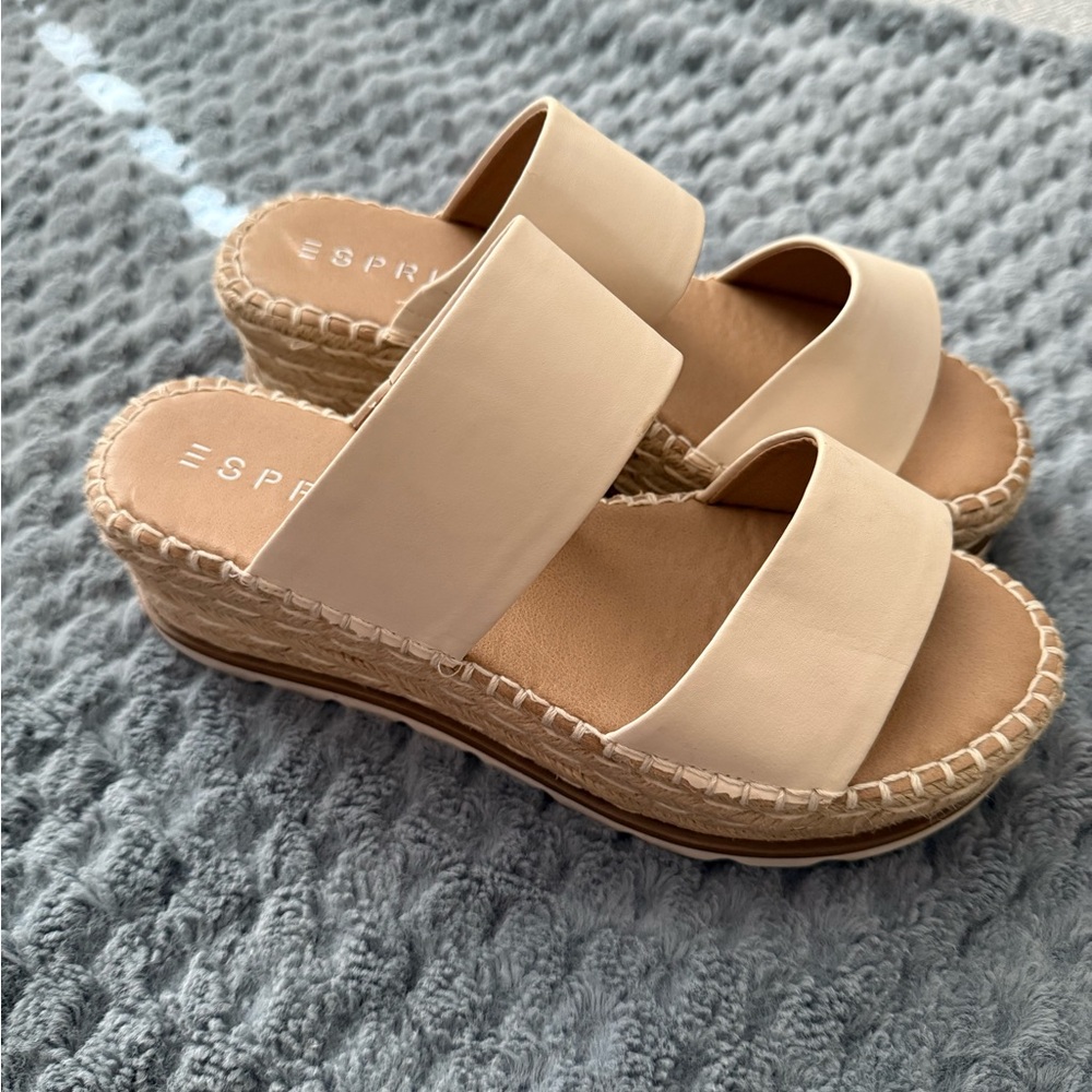 Esprit Tan Espadrille Wedge Sandals-Brand New-never worn